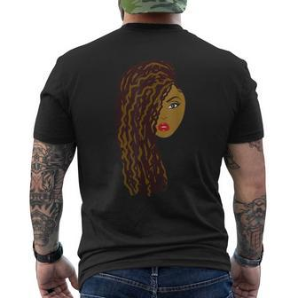 Curly Locs Twists Natural Hair For Black Women Men's T-shirt Back Print - Monsterry