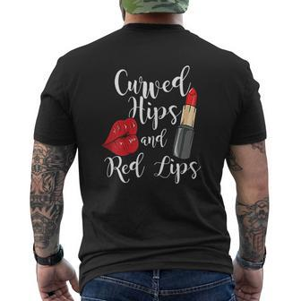Curved Hips And Red Lips Mens Back Print T-shirt - Thegiftio UK