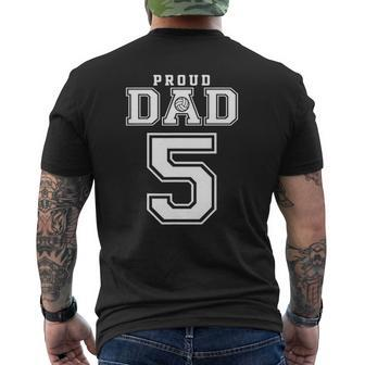 Custom Proud Volleyball Dad Number 5 Personalized For Men Mens Back Print T-shirt | Mazezy