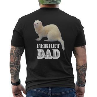 Cute Albino White Ferret Dad Ferrets Lover Kids Mens Back Print T-shirt | Mazezy