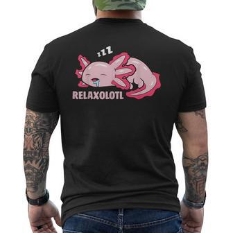 Cute Axolotl Lover Mexican Salamander Relaxolotl Short Sleeve Men's T-shirt Back Print - Thegiftio UK