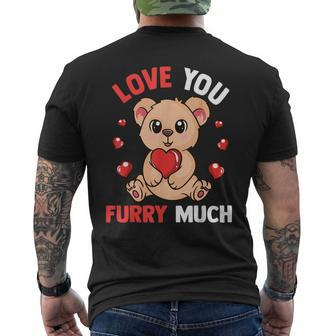 Cute Bear With Hearts For Girls Who Love Bears Valentine Day Men's T-shirt Back Print - Monsterry