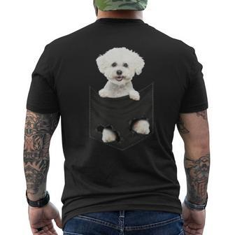 Cute Bichon Frise In Pocket Bichon Dog Lover Men's T-shirt Back Print - Seseable