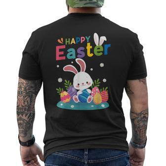 Cute Bunny Eggs Easter Camping Happy Easter Day 2024 Men's T-shirt Back Print | Mazezy CA