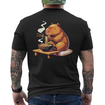 Cute Capybara Eats Ramen Noodles Capybaras Ramen T-Shirt mit Rückendruck - Geschenkecke