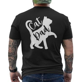 Cute Cat Dad Fathers Day Kitty Daddy Papa Men's T-shirt Back Print - Monsterry UK