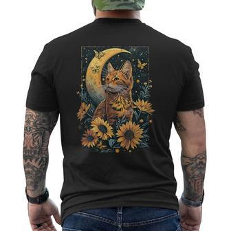 Cute Cat Full Moon Cat Cottagecore Aesthetic Men's T-shirt Back Print - Monsterry DE