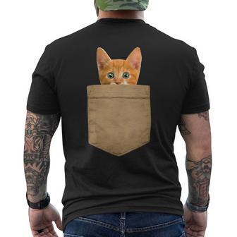 Cute Cat Orange Cat Kitty Cat In My Your Pocket Men's T-shirt Back Print - Monsterry CA