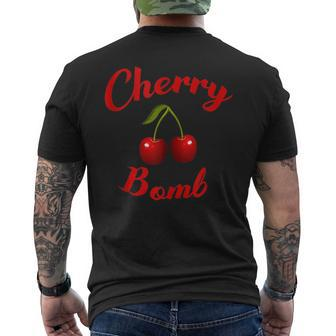 Cute Cherry Bomb Retro 70S Vintage Style Fruits Idea Men's T-shirt Back Print - Monsterry