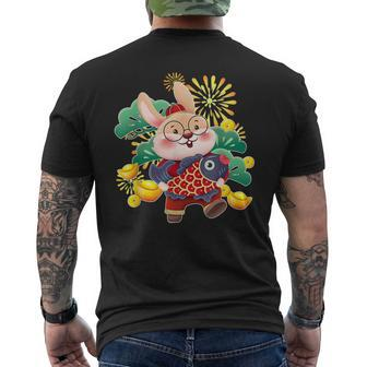 Cute Chinese Zodiac Year Of The Rabbit Lunar New Year 2023 V2 Mens Back Print T-shirt - Thegiftio UK