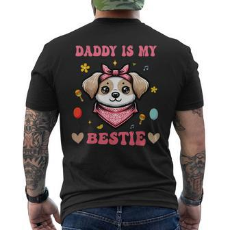 Cute Daddy Is My Bestie Bandana Dog Father's Day Dad Lovers Men's T-shirt Back Print - Monsterry