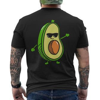 Cute Dancing Avocado Guacamole Avocado Graphics Men's T-shirt Back Print - Monsterry