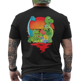 Cute Dinosaur Dinosaurs Prehistoric Dinos T-Shirt mit Rückendruck - Seseable