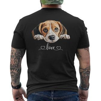 Cute Dog Graphic Love Beagle Puppy Dog Men's T-shirt Back Print - Seseable