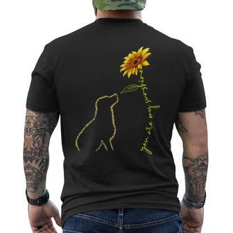 Cute Dog Lover Dog Sunflower Cute Labrador Retriever Men's T-shirt Back Print - Monsterry