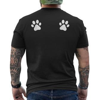 Cute Dog Paw Print Boob T Men's T-shirt Back Print - Monsterry