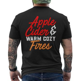 Cute Fall Apple Cider & Warm Cozy Fires Men's T-shirt Back Print - Monsterry CA