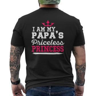 Cute Father I Am My Papa's Priceless Princess Mens Back Print T-shirt | Mazezy