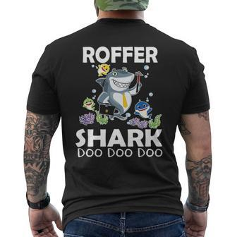 Cute Fishes Swimming In The Sea Smile Roofer Shark T Men's T-shirt Back Print | Mazezy