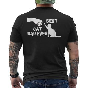 Cute And Best Cat Dad Ever Paw Print Fist Bump Men's T-shirt Back Print - Thegiftio UK