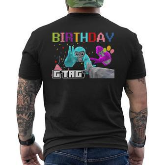Cute Gorilla Game Birthday Decorations Monke Tag Vr Gamer Men's T-shirt Back Print - Monsterry UK