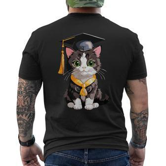 Cute Graduation Cat Colorful Kitty Kitten Grad Celebration Men's T-shirt Back Print - Thegiftio UK