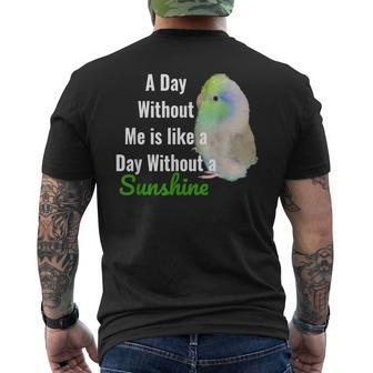 Cute Green Parrotlet Parakeet With Quote Sunshine Mens Back Print T-shirt - Thegiftio UK