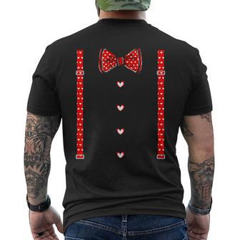 Cute Hearts Tie & Suspenders Boys Valentine's Day Men's T-shirt Back Print - Monsterry DE