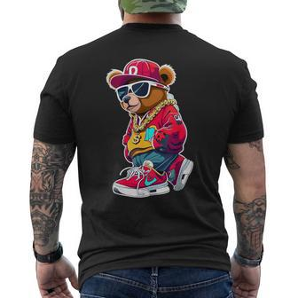 Cute Hip Hop Teddy Bear 90 Hip Hop Clothing Graffiti Men's T-shirt Back Print - Thegiftio
