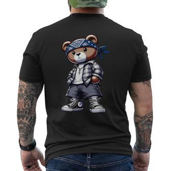 Cute Hip Hop Teddy Bear 90 Hip Hop West Coast Chicano Men's T-shirt Back Print - Thegiftio UK