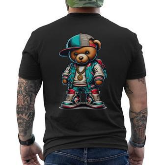 Cute Hip Hop Teddy Bear 90S Hiphop Y2k Basketball Men's T-shirt Back Print - Monsterry AU