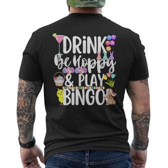 Cute Hoppy Easter Bingo Drinking Group Matching Men's T-shirt Back Print | Mazezy