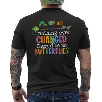 Cute Hungry Caterpillar Transformation Back To School Book Men's T-shirt Back Print - Seseable