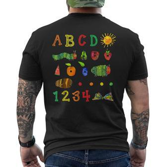 Cute Hungry Caterpillar Transformation Back To School Book Men's T-shirt Back Print | Mazezy