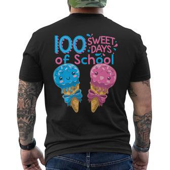 Cute Ice Creams 100 Sweet Days Of School Girls Men's T-shirt Back Print - Monsterry AU