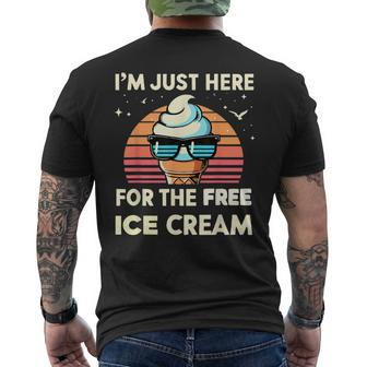 Cute I'm Just Here For The Free Ice Cream Cruise 2024 Men's T-shirt Back Print - Monsterry
