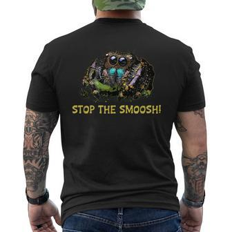 Cute Jumping Spider Stop The Smoosh Fuzzy Pet Spooder Men's T-shirt Back Print - Thegiftio UK