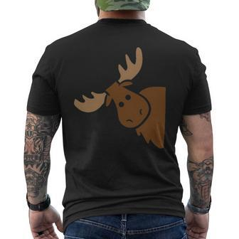 Cute Moose Elk Deer Alaska Moose Men's T-shirt Back Print | Mazezy