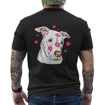 Cute Pitbull Dog Love And Hearts Mens Back Print T-shirt - Thegiftio UK