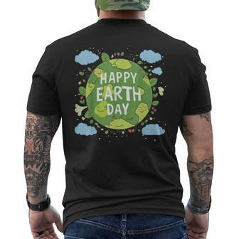 Cute Planet Earth Saying Happy Earth Day 2024 Men's T-shirt Back Print | Mazezy