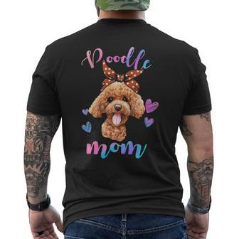 Cute Poodle Dog Mom Mama Puppy Lover Mother Men's T-shirt Back Print | Mazezy