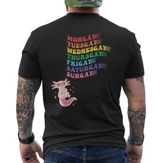 Cute Pride Lgbtq Axolotl Dare To Be Yourself Every Day Men's T-shirt Back Print - Monsterry UK