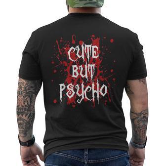 Cute But Psycho Blood Splatter Men's T-shirt Back Print - Monsterry