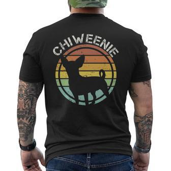 Cute Retro Chiweenie Silhouette For Chiweenies Men's T-shirt Back Print | Mazezy