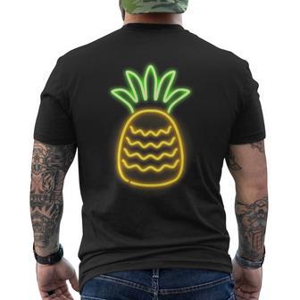 Cute Retro Neon Pineapple For Hawaiian Beaches Men's T-shirt Back Print - Monsterry AU