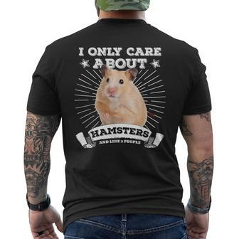 Cute Syrian Hamster I Only Care About Hamsters Men's T-shirt Back Print - Monsterry