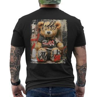 Cute Teddy Bear Graffiti Vintage Teddy Men's T-shirt Back Print | Mazezy
