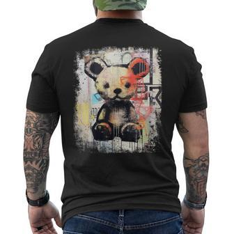 Cute Teddy Bear Graffiti Vintage Teddy Men's T-shirt Back Print - Monsterry AU