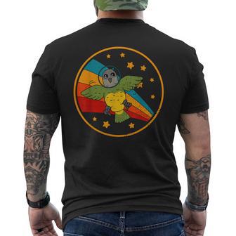 Cute Vintage Senegal Parrot Retro White Parrot In Space Men's T-shirt Back Print - Monsterry CA