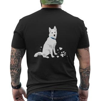 Cute White Siberian Husky Sweet White Snow Dog Mens Back Print T-shirt - Thegiftio UK